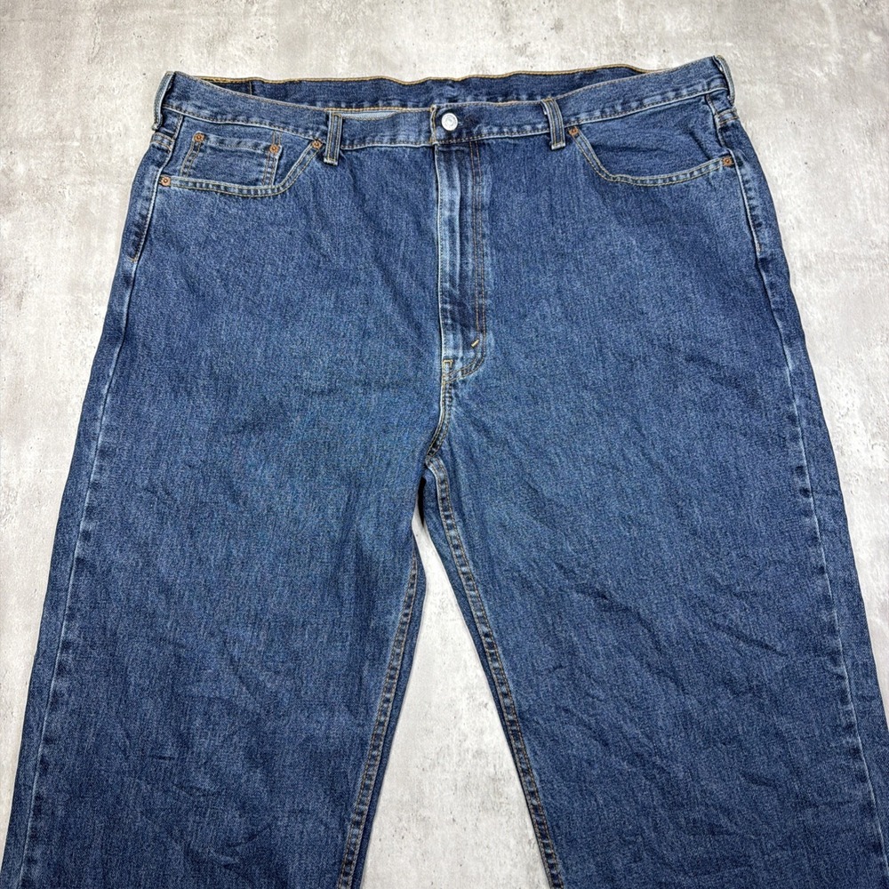 Levi's 550 Size 46x30 Relaxed Fit Straight Leg Jeans Men's Dark Wash Blue Denim